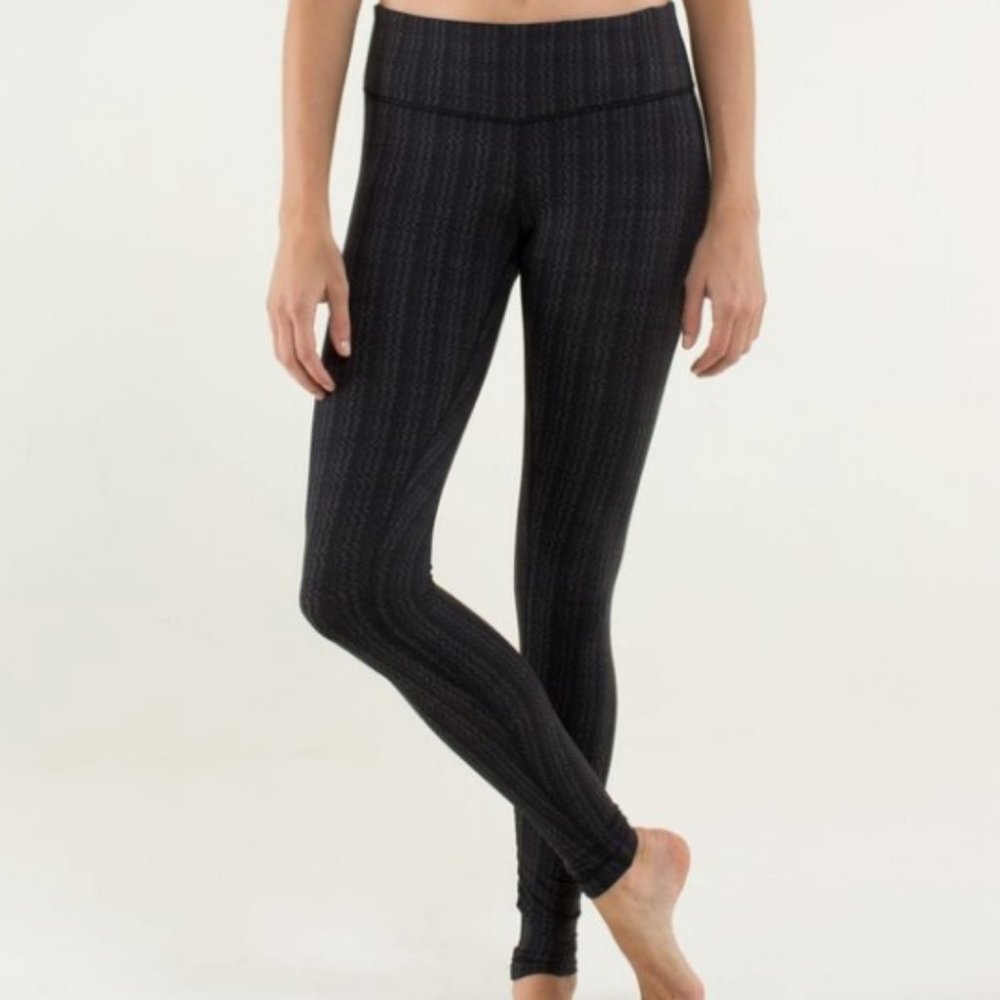 Lululemon Wunder Under Leggings, Grey/Black, 8
